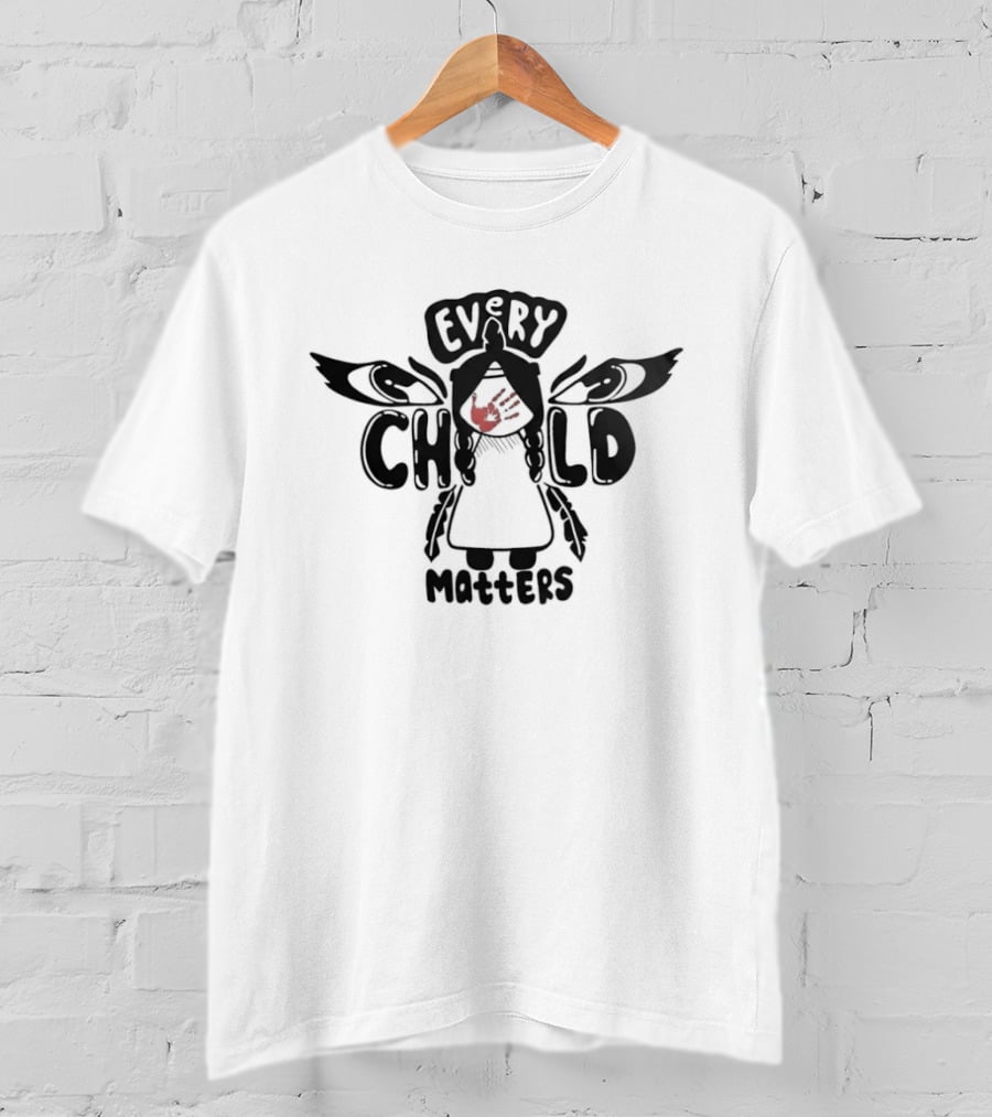 Every Child Matters Indigenous Awareness Red Handprint Wings T-Shirt