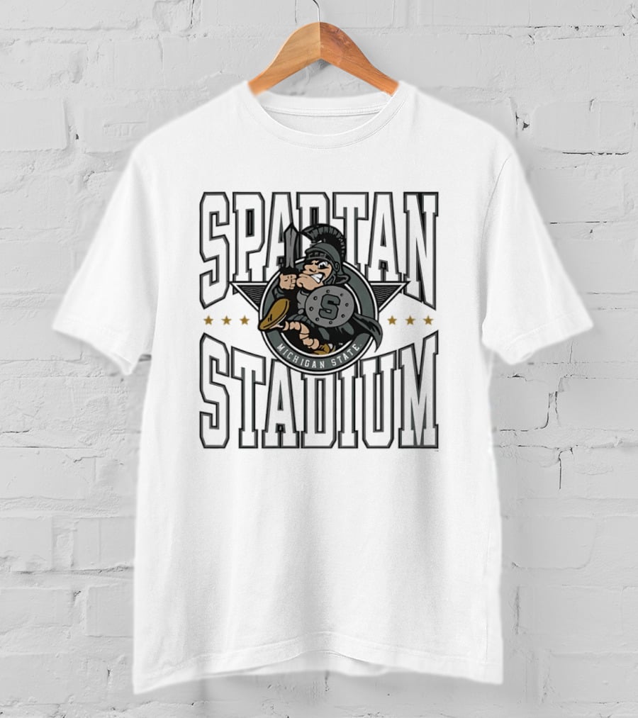 Michigan State Spartan Stadium Vintage Mascot Football Fans T-Shirt