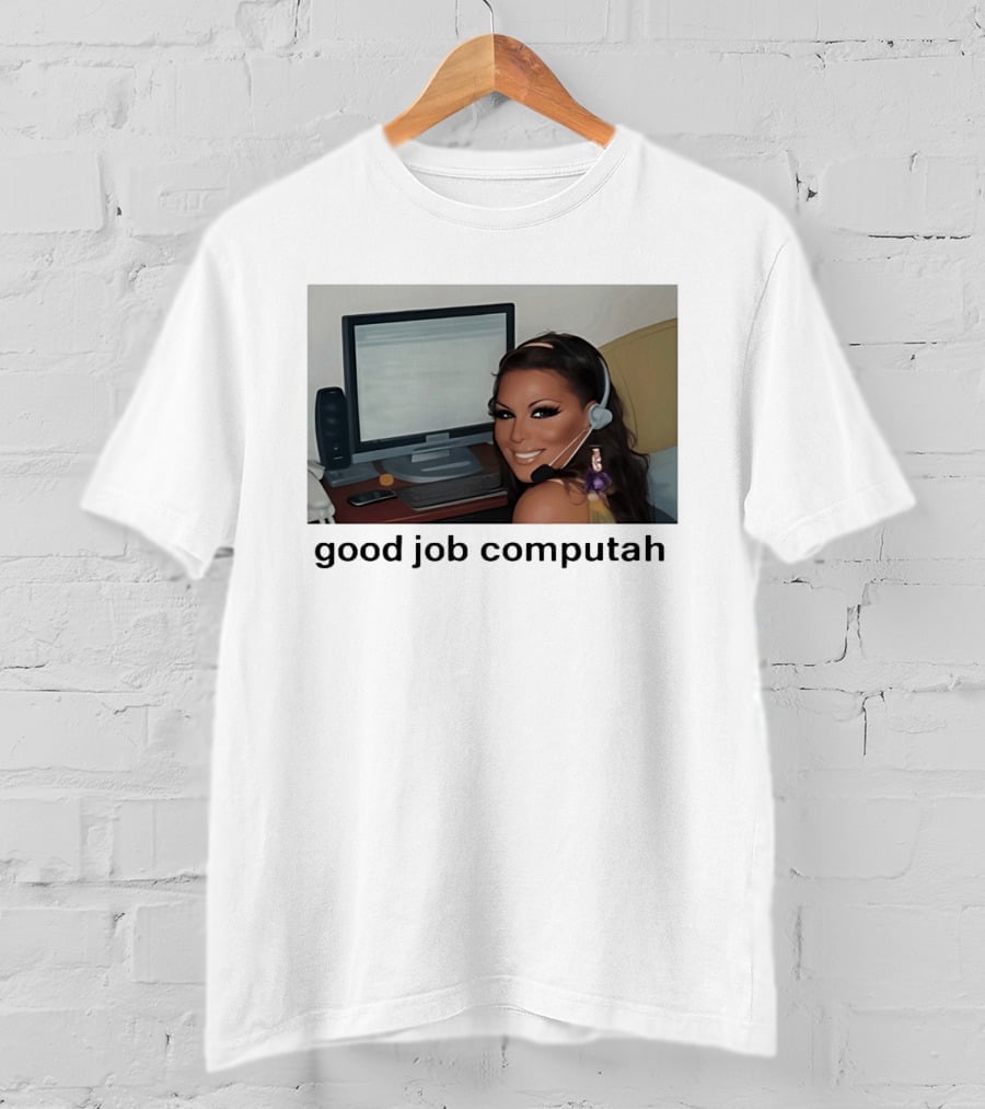 Good Job Computah Meme Headset Woman Internet Culture T-Shirt