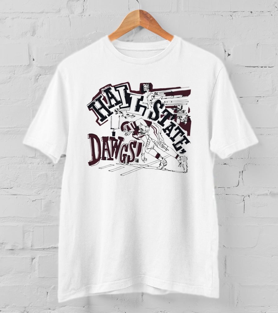 Hail State Dawgs Mississippi State Football Action Player T-Shirt