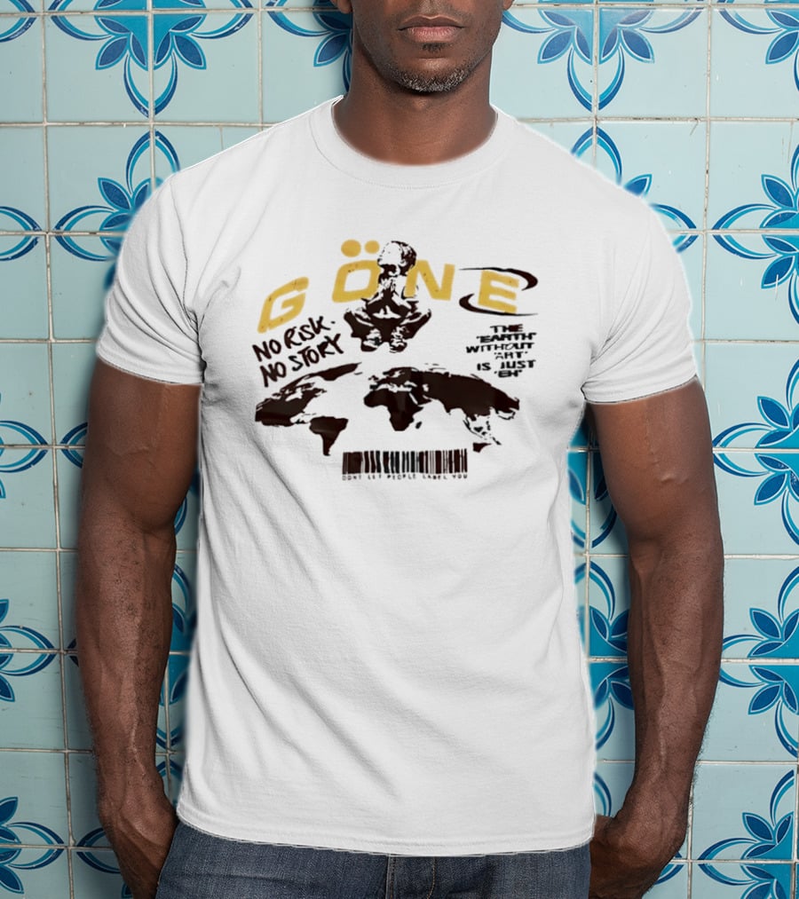 Gone No Risk No Story World Map Adventure T-Shirt