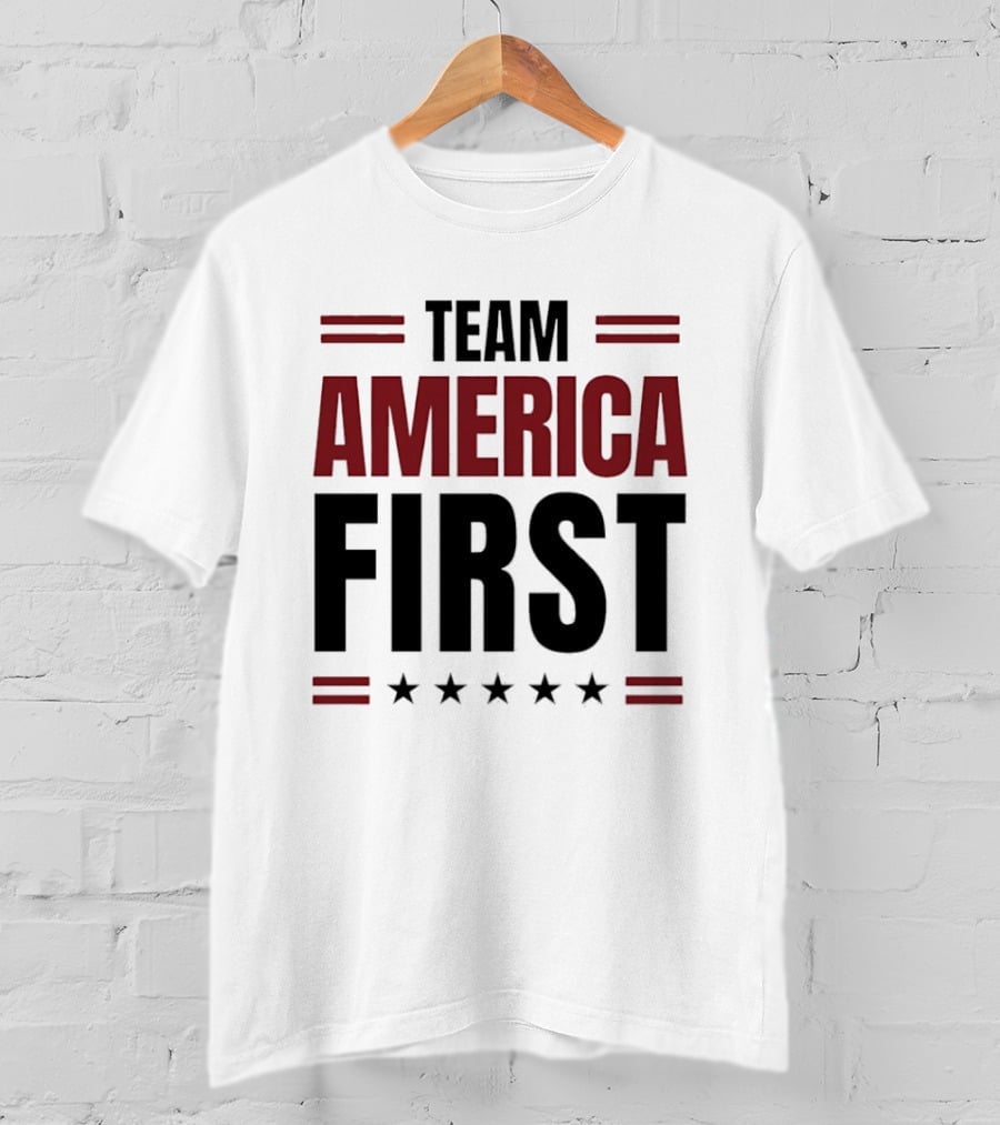 Team America First Patriotic USA Stars Stripes T-Shirt