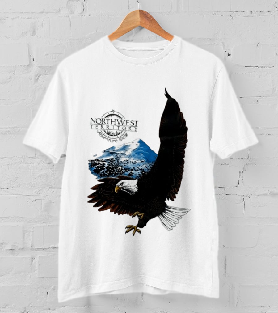 Northwest Territory Adventure Eagle Majestic Mountain Scene T-Shirt