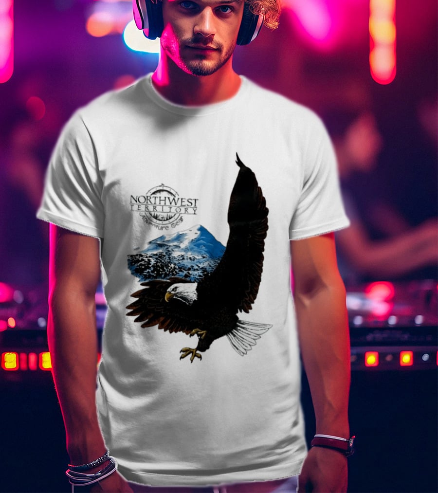 Northwest Territory Adventure Eagle Majestic Mountain Scene T-Shirt