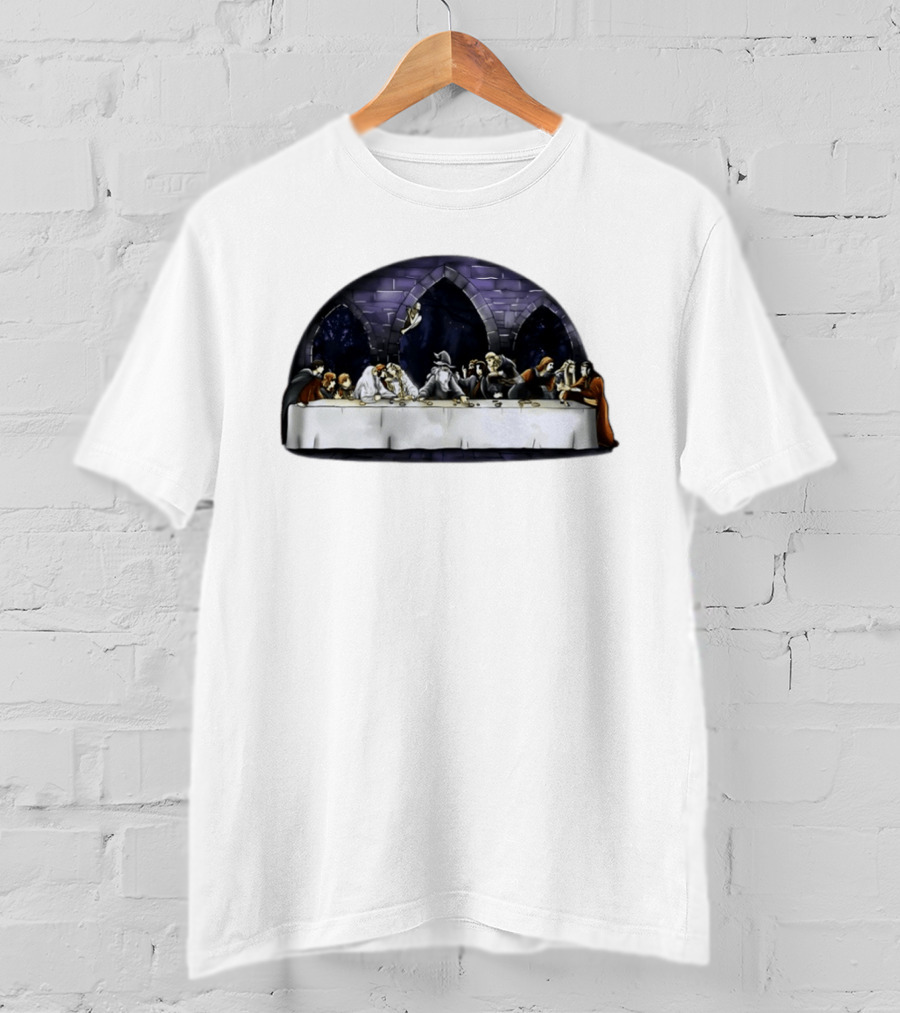 The Last Supper Wizard Hobbits Fellowship Characters Gandalf Table Scene T-Shirt