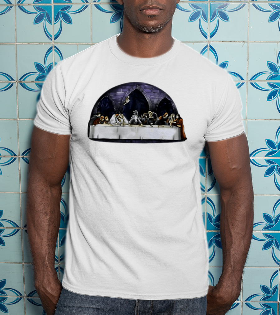 The Last Supper Wizard Hobbits Fellowship Characters Gandalf Table Scene T-Shirt