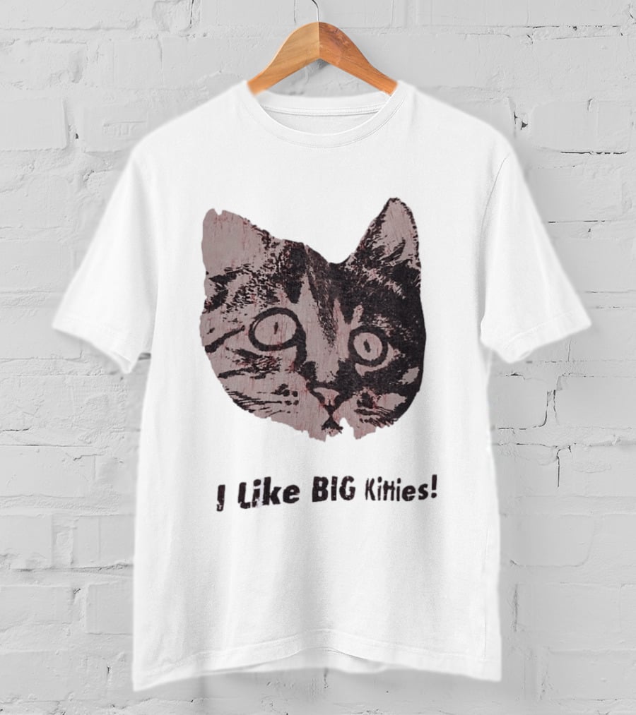 I Like Big Kitties Cat Lover Feline Enthusiast Funny Display T-Shirt