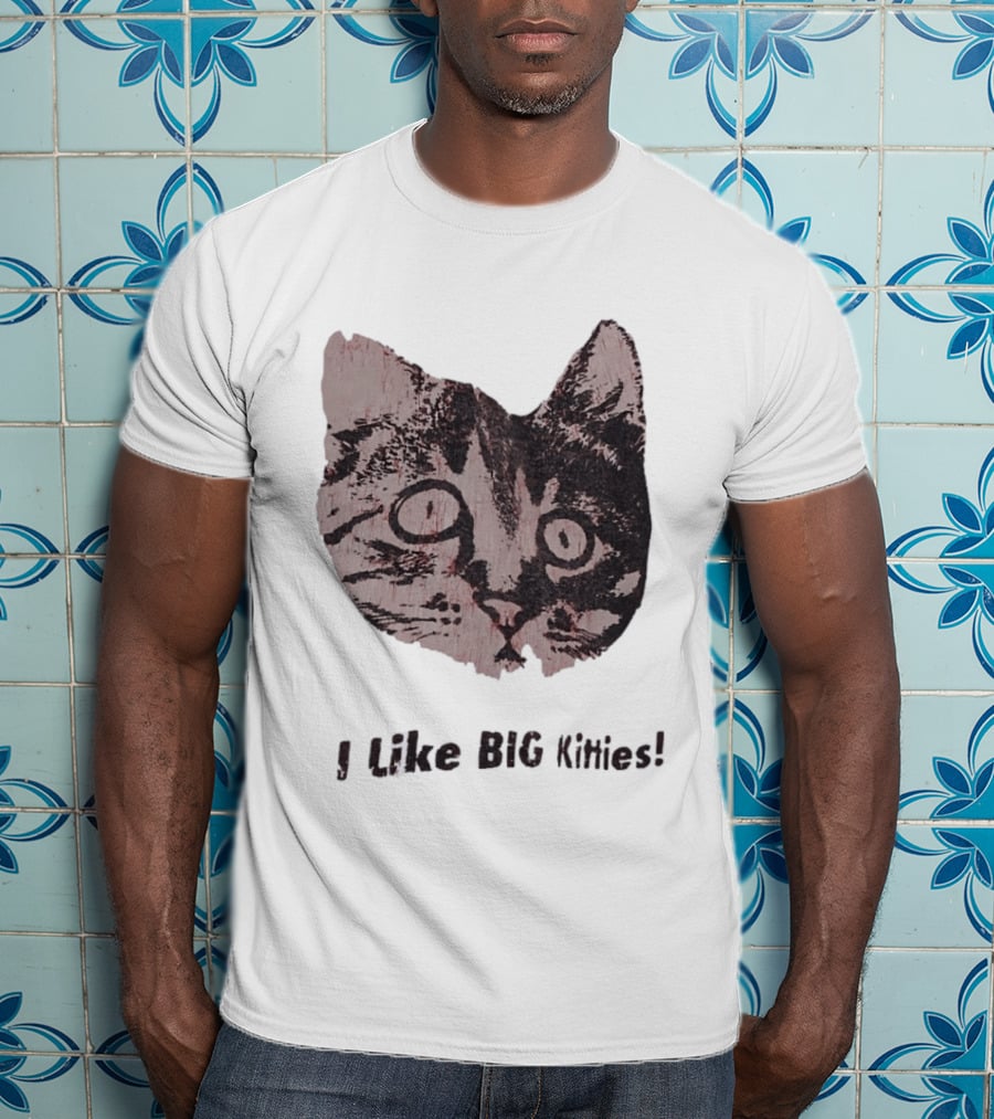 I Like Big Kitties Cat Lover Feline Enthusiast Funny Display T-Shirt