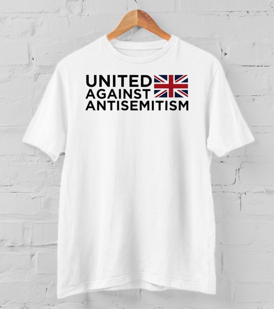 United Against Antisemitism UK Flag Anti Hate T-Shirt