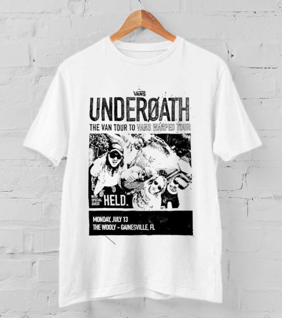 Underoath The Van Tour To 2026 Warped Tour Monday July 13 The Wooly Gainesville FL T-Shirt