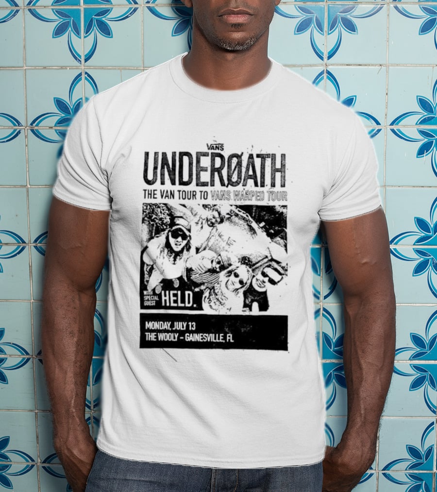 Underoath The Van Tour To 2026 Warped Tour Monday July 13 The Wooly Gainesville FL T-Shirt