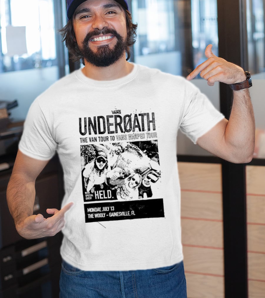 Underoath The Van Tour To 2026 Warped Tour Monday July 13 The Wooly Gainesville FL T-Shirt