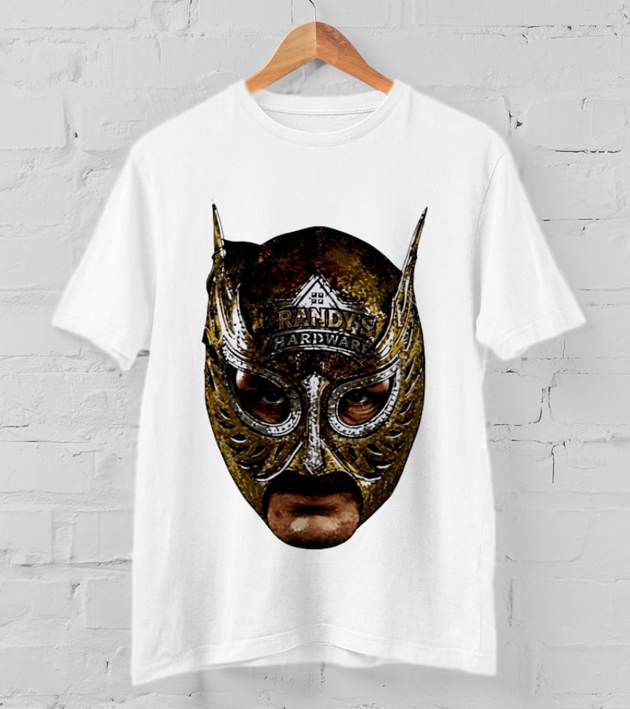 Randy's Hardware Luchador Mask Metallic Gold T-Shirt