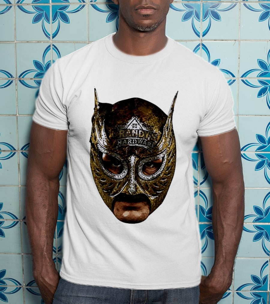 Randy's Hardware Luchador Mask Metallic Gold T-Shirt