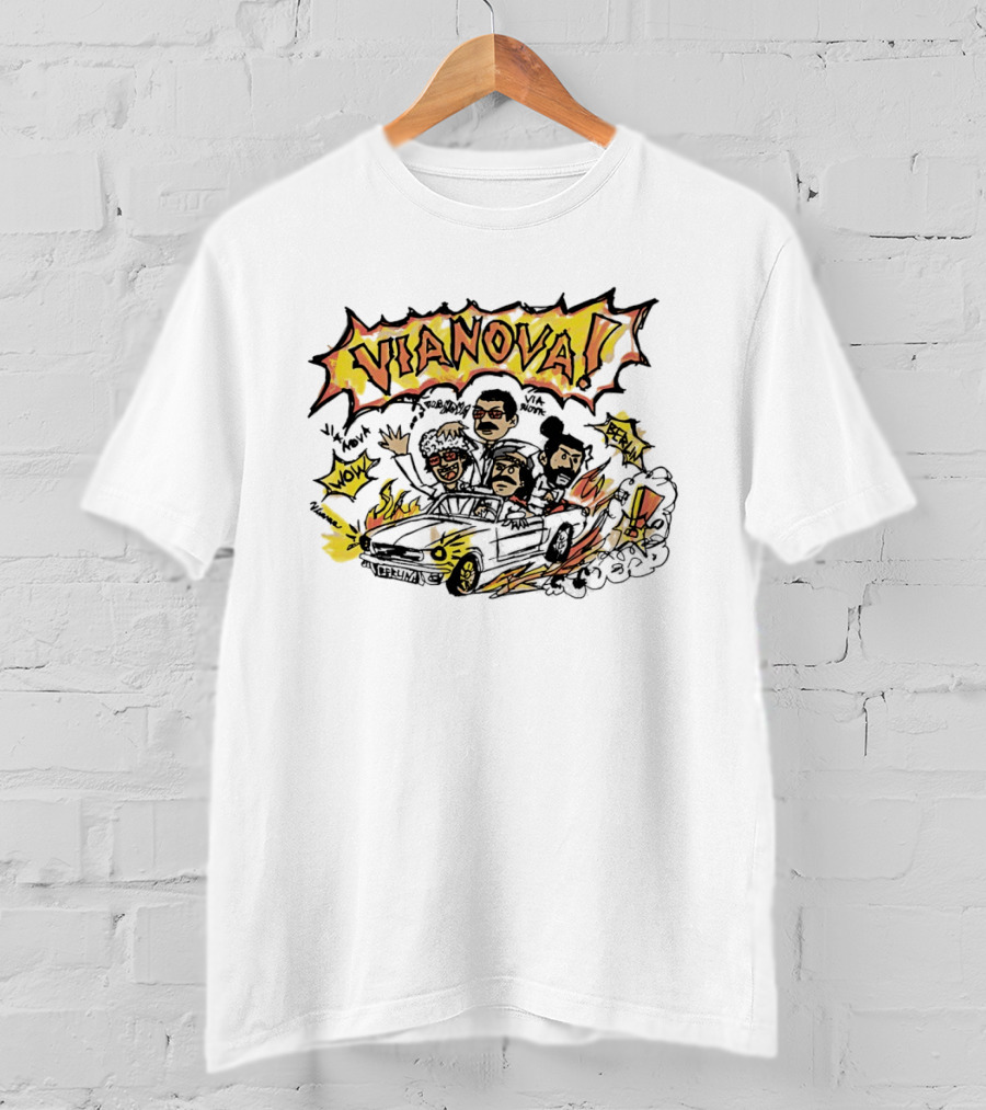 Vianova Cartoon Car Chase Group Friends Comic Wow Berlin T-Shirt
