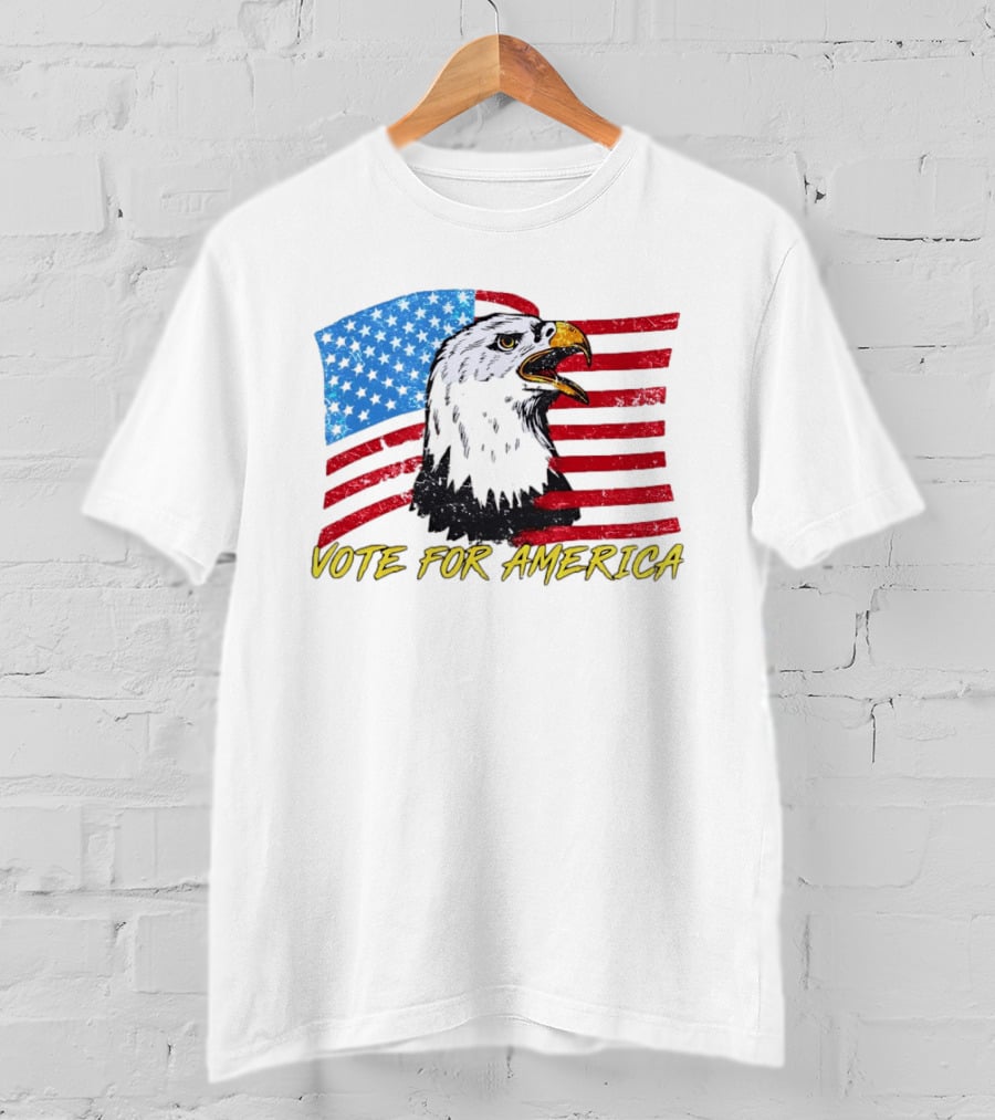 Vote For America Bald Eagle American Flag Stars And Stripes T-Shirt