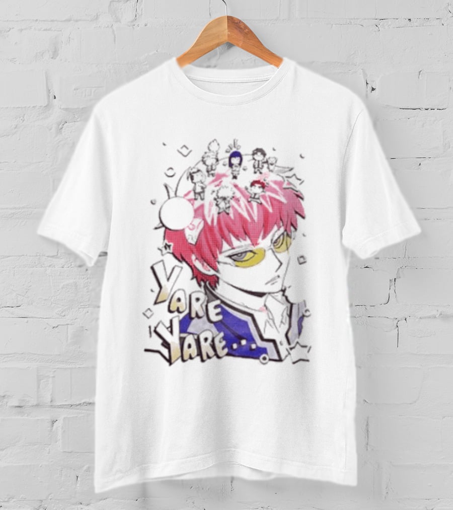 Yare Yare Saiki Kusuo The Disastrous Life Of Saiki K Anime Character Pink Hair Psykickers T-Shirt