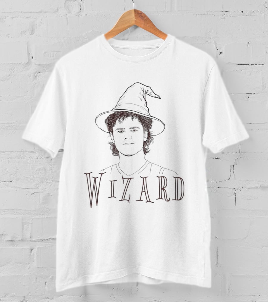 Wizard Mustache Man Wearing Hat Sketch T-Shirt