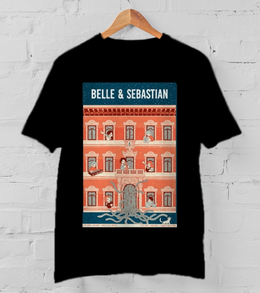 Belle And Sebastian July 12 13 2026 Italy Milan Bologna Tour Parco Della Musica Sonic Music Park T-Shirt