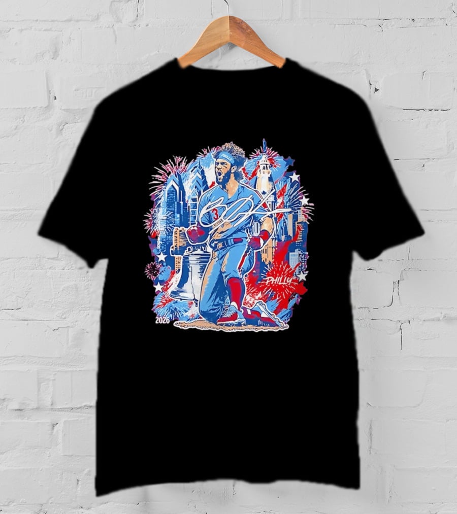Bryce Harper Philly 2026 Liberty Bell Fireworks Celebration T-Shirt