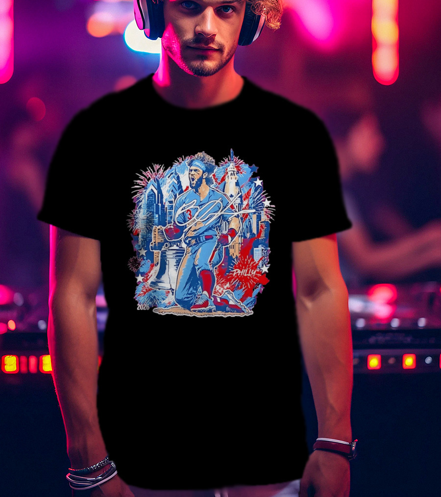 Bryce Harper Philly 2026 Liberty Bell Fireworks Celebration T-Shirt