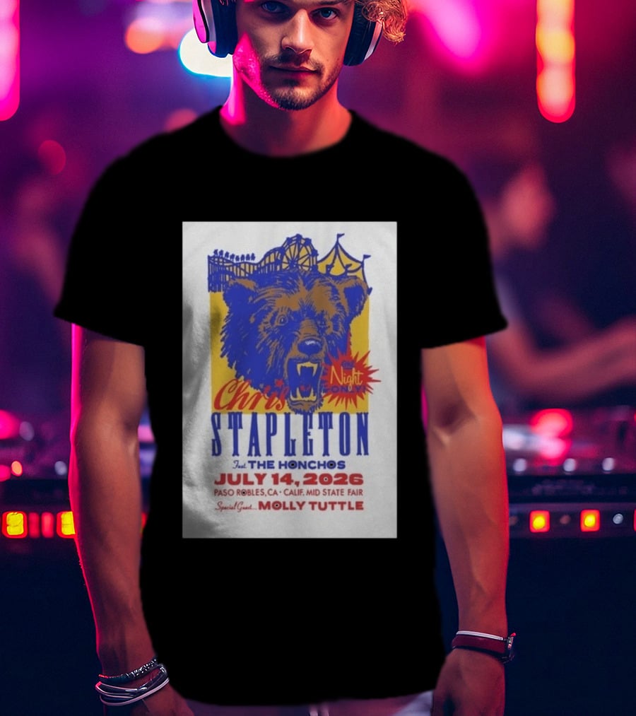 Chris Stapleton Live Concert Paso Robles CA July 14 2026 Featuring The Honchos Special Guest Molly Tuttle T-Shirt