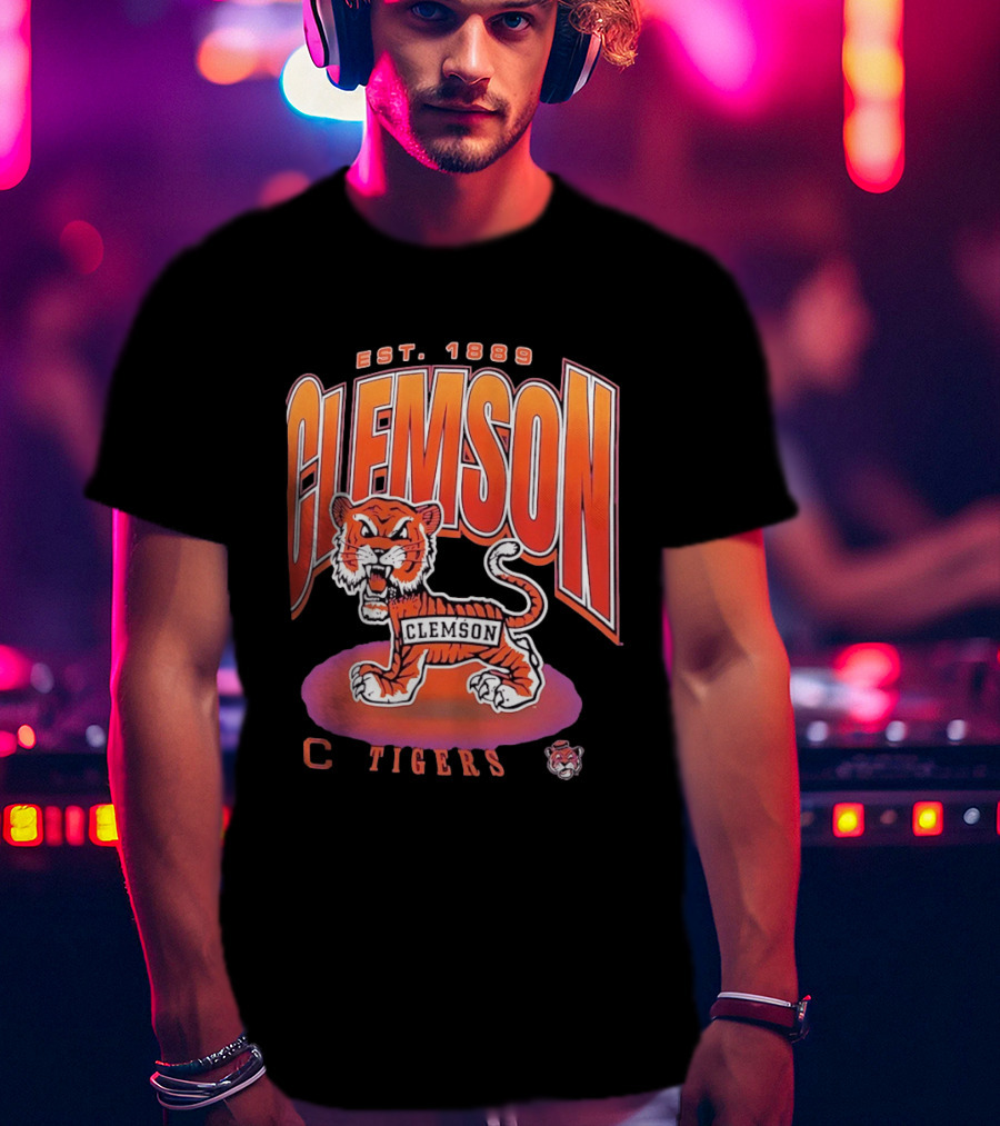 Clemson Tigers Est 1889 Iconic Clemson Football Tiger T-Shirt