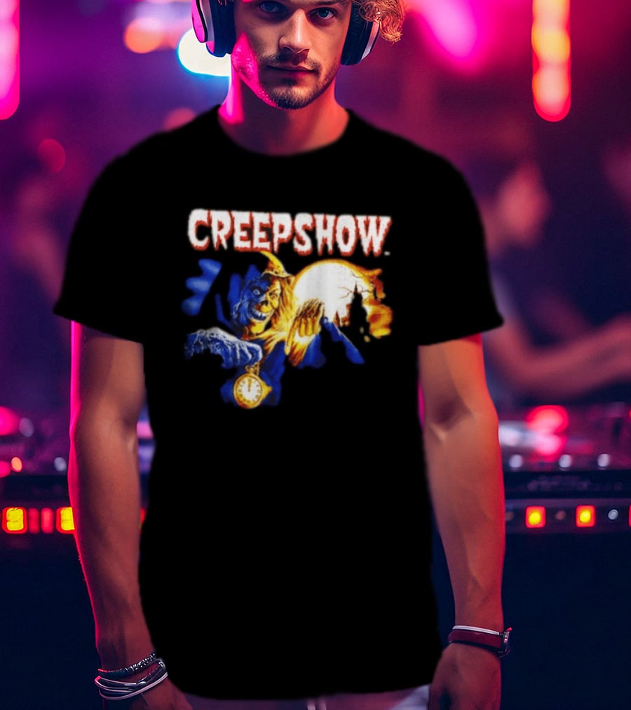 Creepshow Skeleton Holding Pocket With Horror Movie T-Shirt