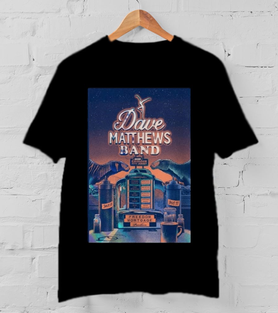 Dave Matthews Band Camden New Jersey July 10 And 11 2026 Freedom Mortgage Pavilion T-Shirt