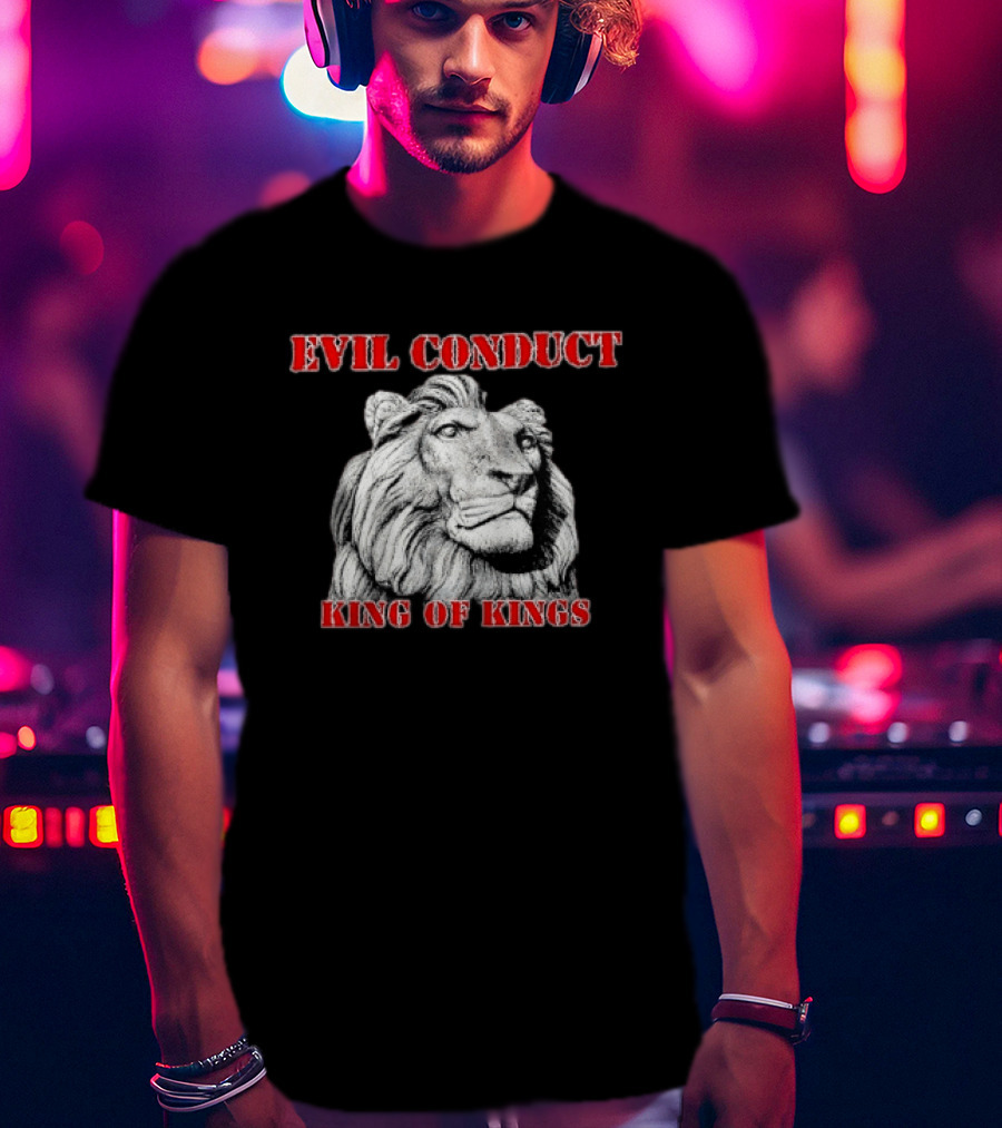 Evil Conduct King Of Kings Lion Oi Punk Skinhead T-Shirt
