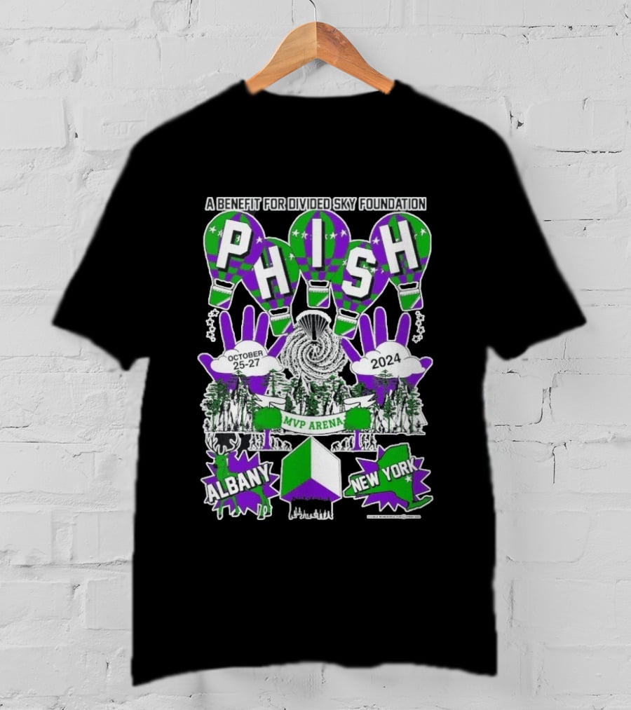 Phish MVP Arena Albany New York October 25 27 2024 Divided Sky Foundation Benefit T-Shirt