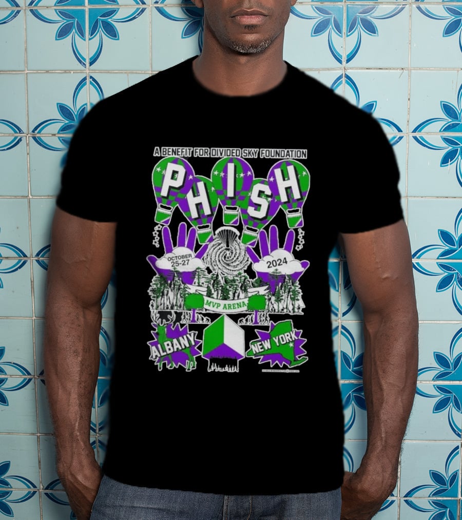 Phish MVP Arena Albany New York October 25 27 2024 Divided Sky Foundation Benefit T-Shirt