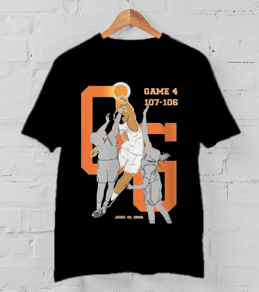 Game 4 107 106 June 10 2026 Basketball Player Dunk Action T-Shirt