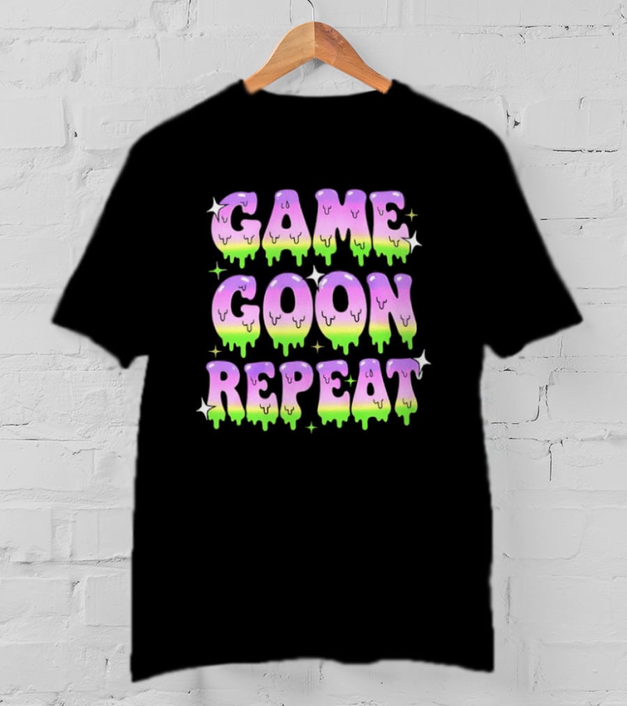Game Goon Repeat Dripping Gamer Slang Pixel T-Shirt