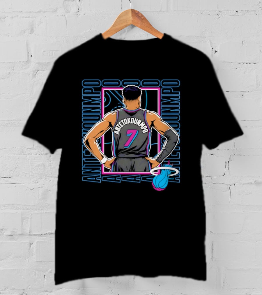 Antetokounmpo Miami Heat Vice Heat 7 Basketball T-Shirt