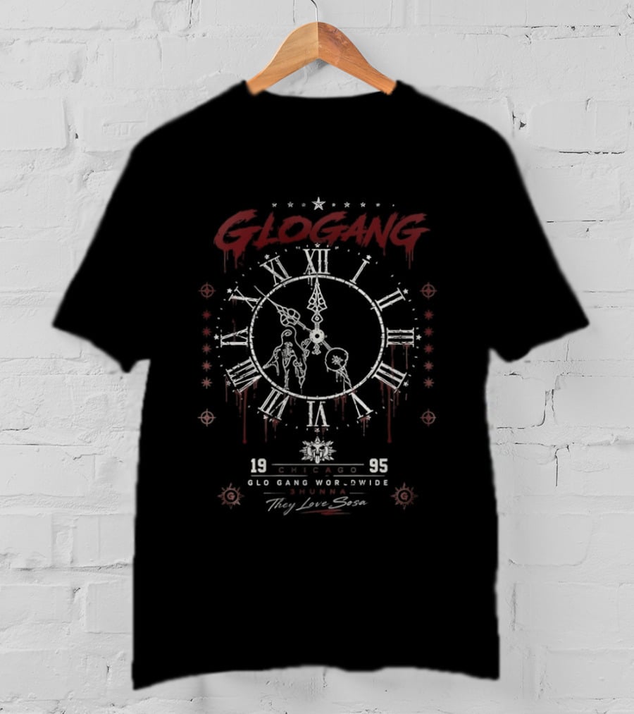 Glo Gang 3 Hunna They Love Sosa Chicago 1995 Roman Numerals T-Shirt