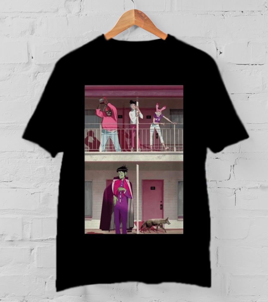 Gorillaz Motel Room 13 And 23 Anime Style Character Scene T-Shirt