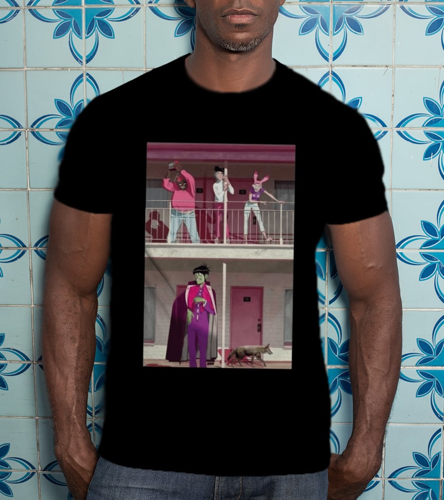 Gorillaz Motel Room 13 And 23 Anime Style Character Scene T-Shirt