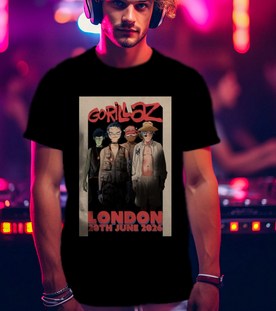 GORILLAZ London 20th June 2026 Event T-Shirt