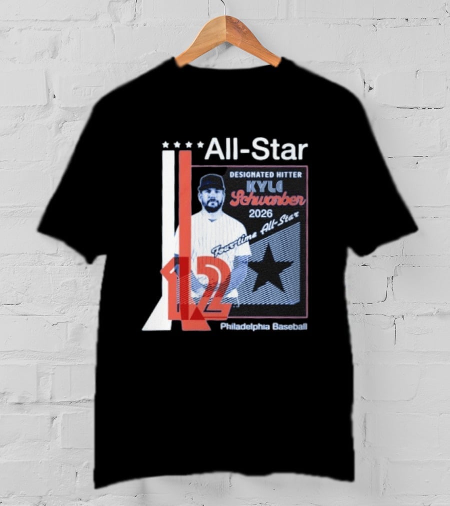 Philadelphia Baseball Designated Hitter Kyle Schwarber 2026 Four Time All Star No 12 T-Shirt