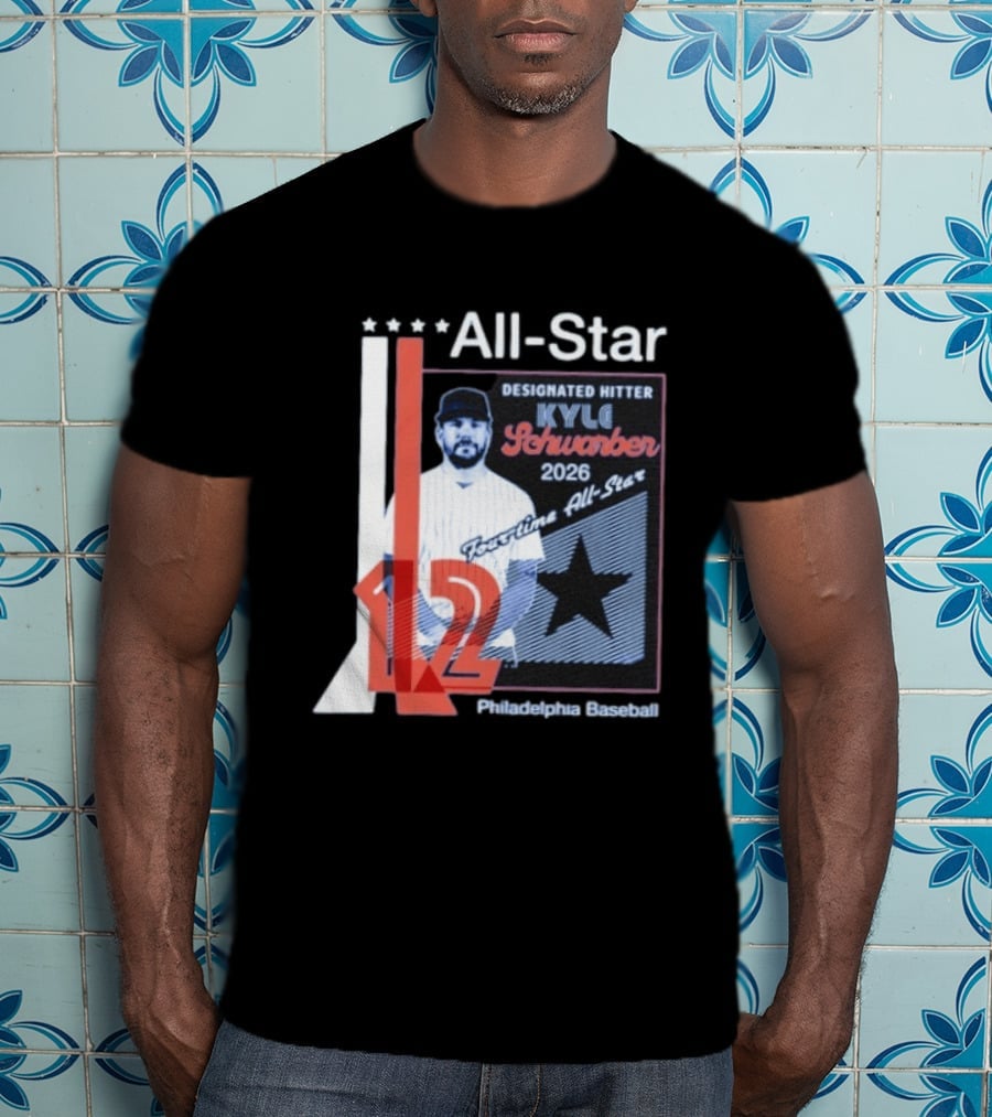Philadelphia Baseball Designated Hitter Kyle Schwarber 2026 Four Time All Star No 12 T-Shirt