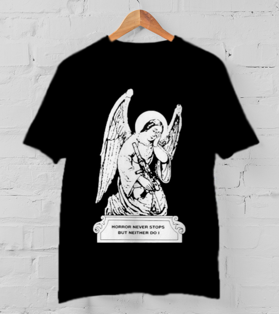 Horror Never Stops Angel With Rifle Resilience T-Shirt