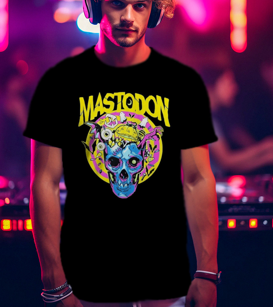 Mastodon Samhain Splosion Skull Halloween Pumpkin Bat Horn Eyeball Explosion T-Shirt