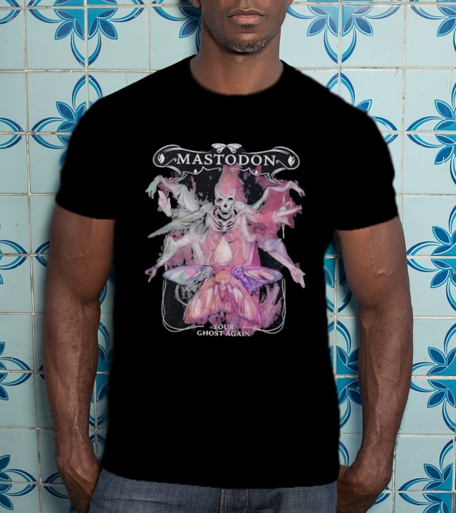 Mastodon Your Ghost Again Skeleton Moth T-Shirt