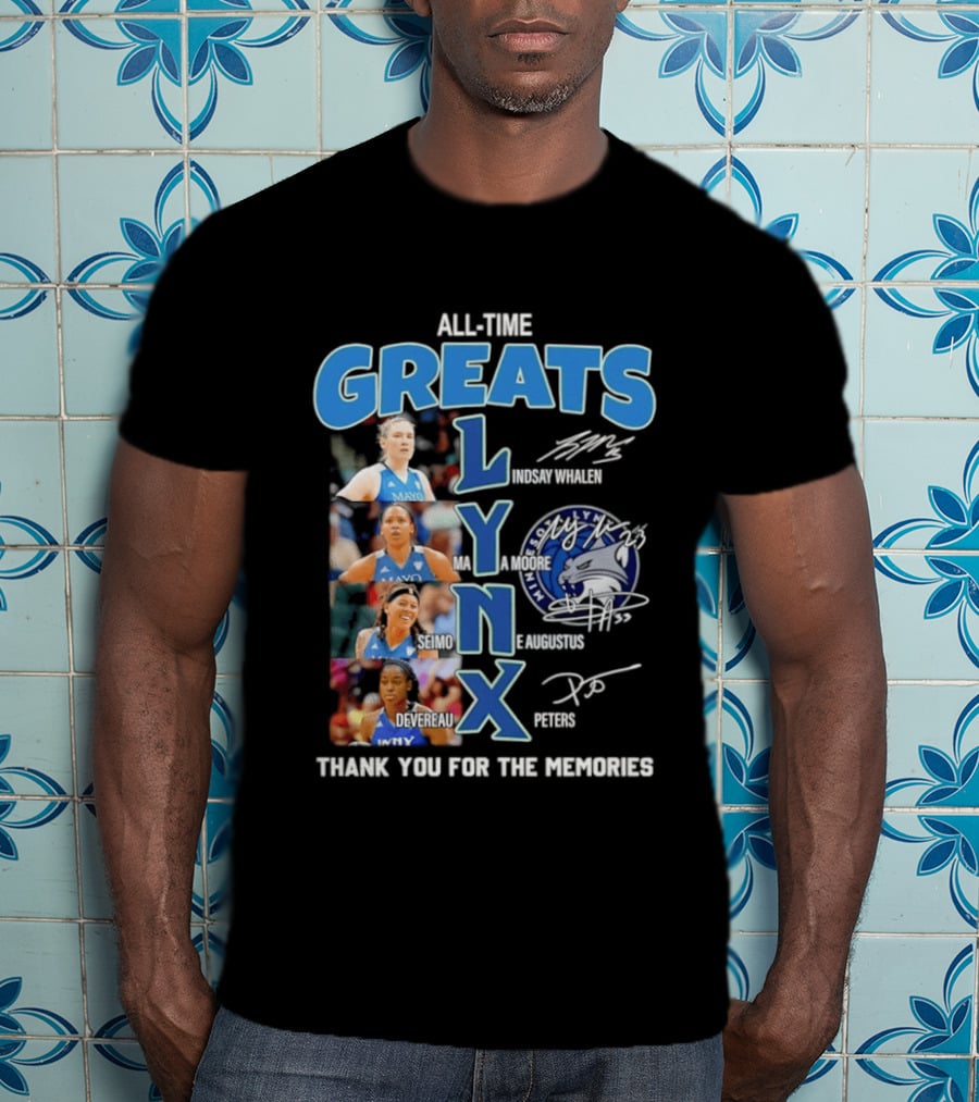Minnesota Lynx All Time Greats Thank You For The Memories Signatures T-Shirt