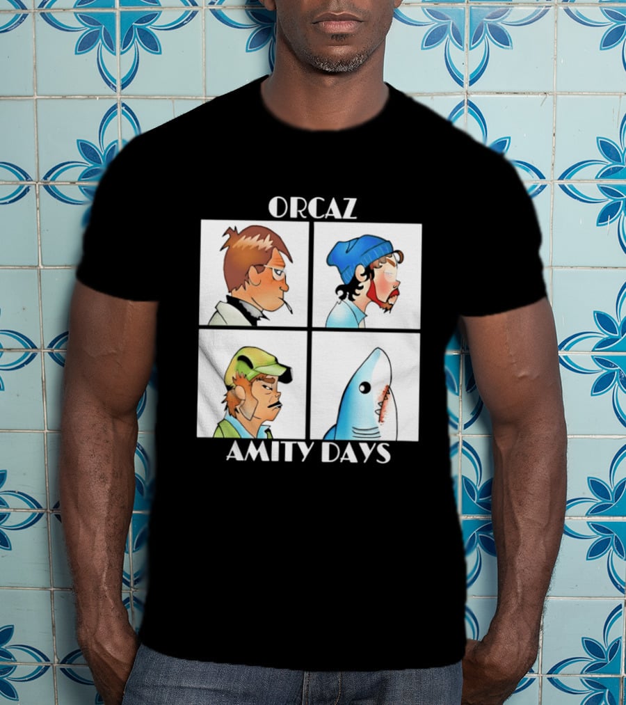 Orcaz Amity Days Four Grid Shark Bite Album Cover T-Shirt