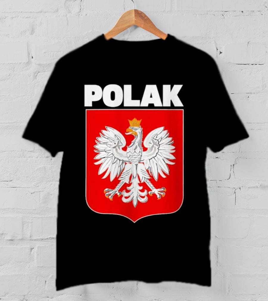 Polak Polish Eagle Emblem White Text Red T-Shirt