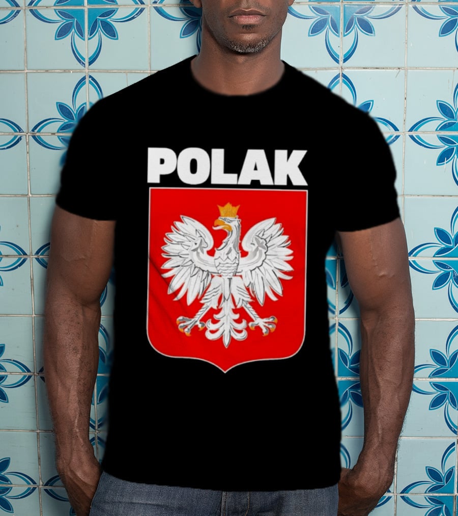 Polak Polish Eagle Emblem White Text Red T-Shirt