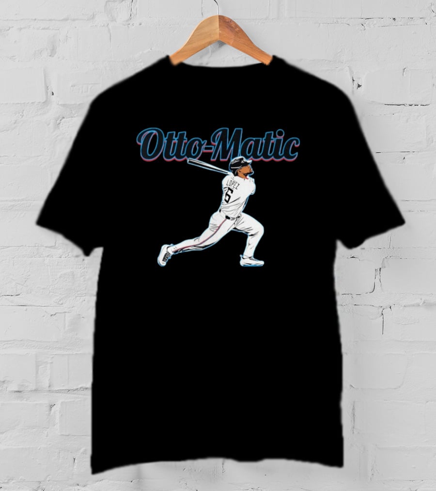 Otto Lopez Otto Matic Miami Marlins MLB Slugger Swing T-Shirt
