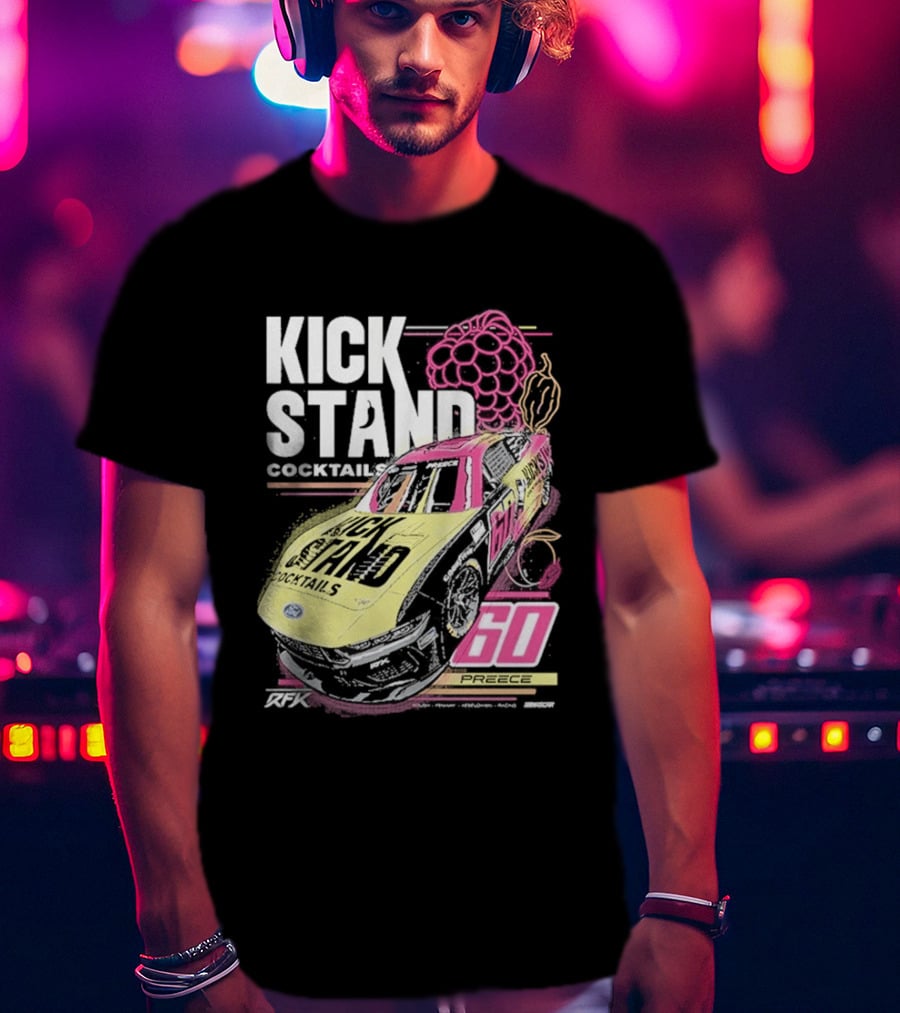 Kickstand Cocktails RFK Racing 60 Ryan Preece Car T-Shirt